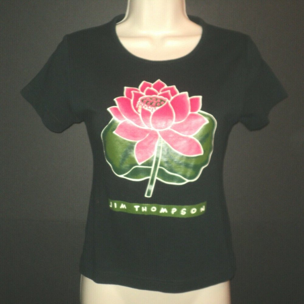 Jim Thompson T-Shirt Small Black w/ Red Flower
